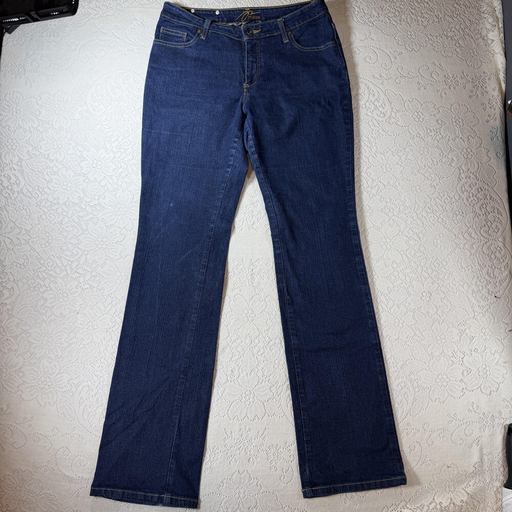 PZI Jeans Jeans Womens 12 Blue High Rise Straight Stretch Dark Wash Denim
